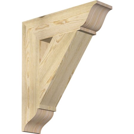 Ekena Millwork Traditional Traditional Rough Sawn Bracket, Douglas Fir, 6"W x 24"D x 28"H BKT06X24X28TRA01RDF